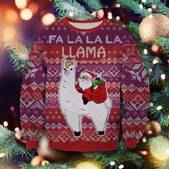 Llama Ugly Christmas Sweater, All Over Print Sweatshirt