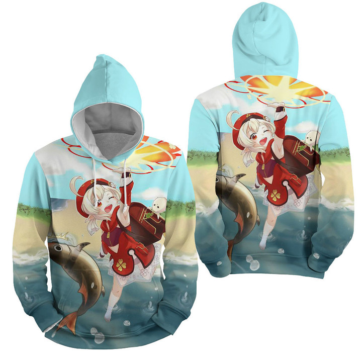 Genshin Impact - Klee Goes Fishing 3d Full Over Print Hoodie Zip Hoodie Sweater Tshirt