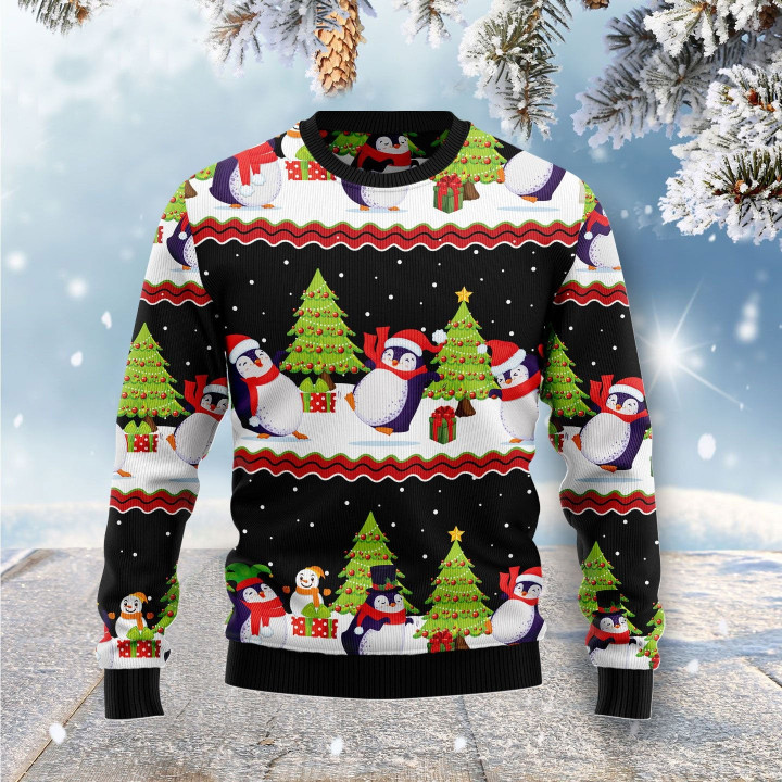 Lovely Penguin Ugly Christmas Sweater, Lovely Penguin 3D All Over Printed Sweater
