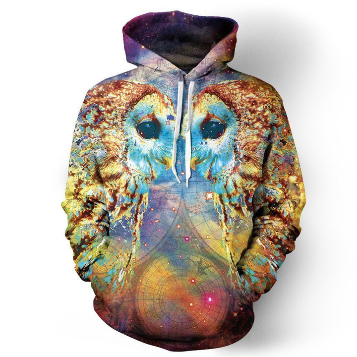 Beautiful Owl 3D All Over Print Hoodie, Zip-up Hoodie