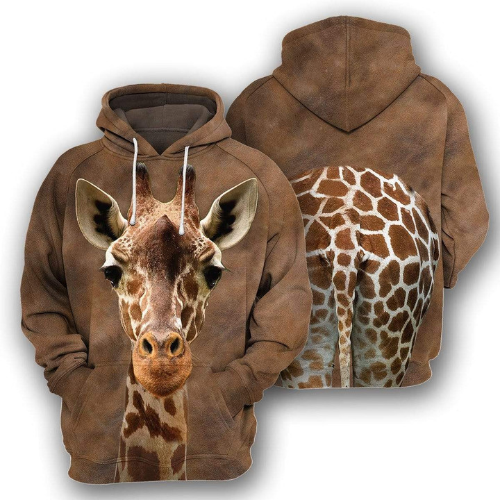Amazing Giraffe 3D All Print Hoodie, Zip- Up Hoodie