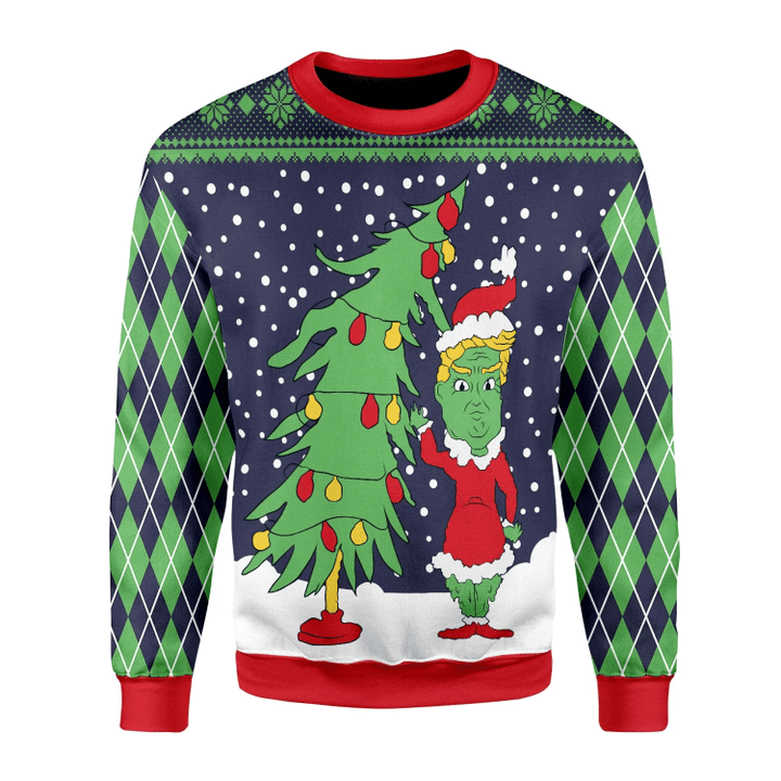 Grinch Ugly Christmas Sweater, All Over Print Sweatshirt