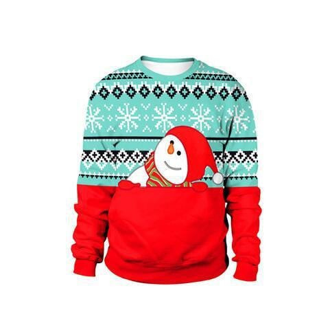 Red Snowman Ugly Christmas Sweater, Red Snowman 3D All Over Printed Sweater