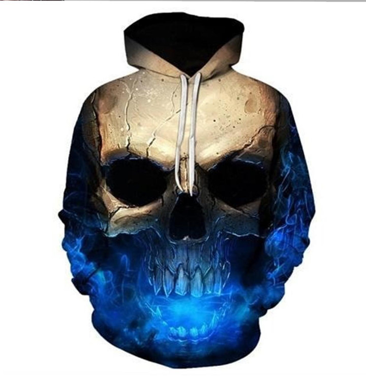 Skull 3D All Over Print Hoodie, Zip-up Hoodie