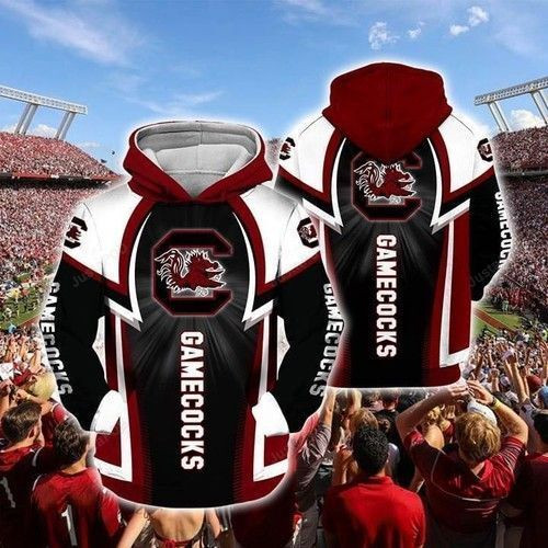 South Carolina Gamecocks NFL Football Red Black White 3D All Over Print Hoodie, Zip-up Hoodie