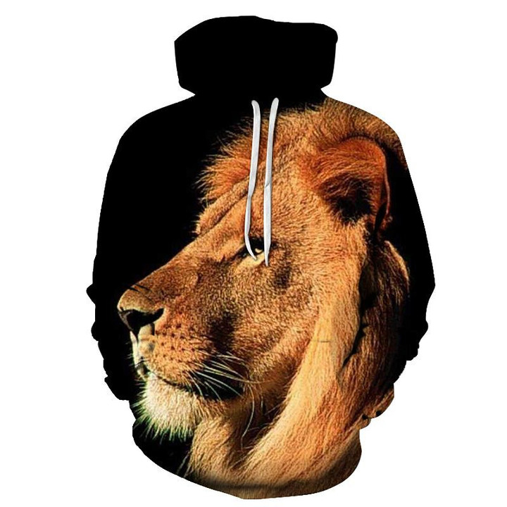 Lion Face 3D All Over Print Hoodie, Zip-up Hoodie
