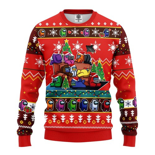 Among Us Ugly Christmas Sweater, All Over Print Sweatshirt