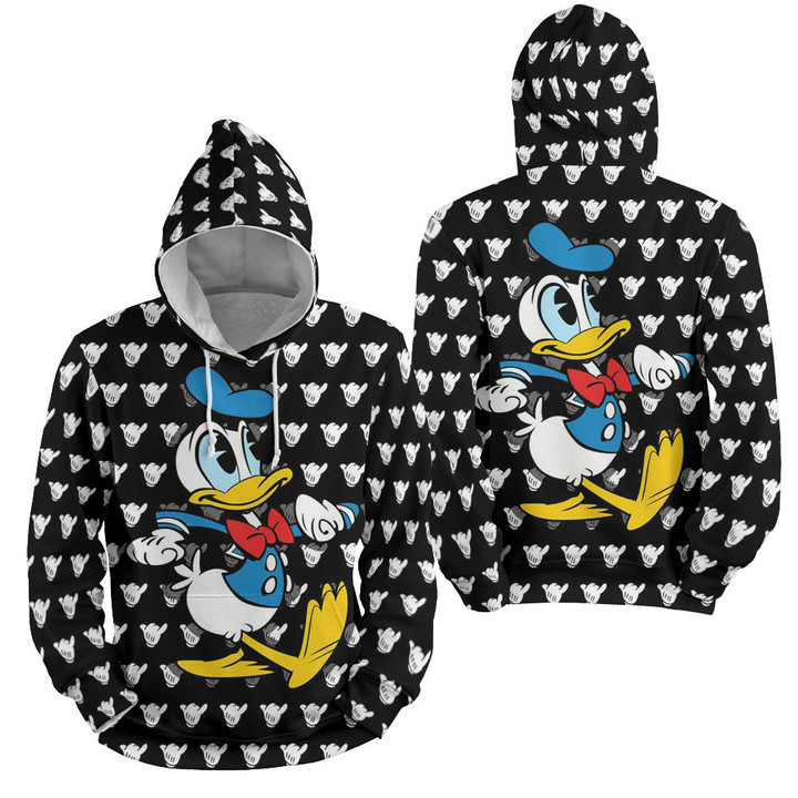 Donald Duck Black Background 3d Full Over Print Hoodie Zip Hoodie Sweater Tshirt