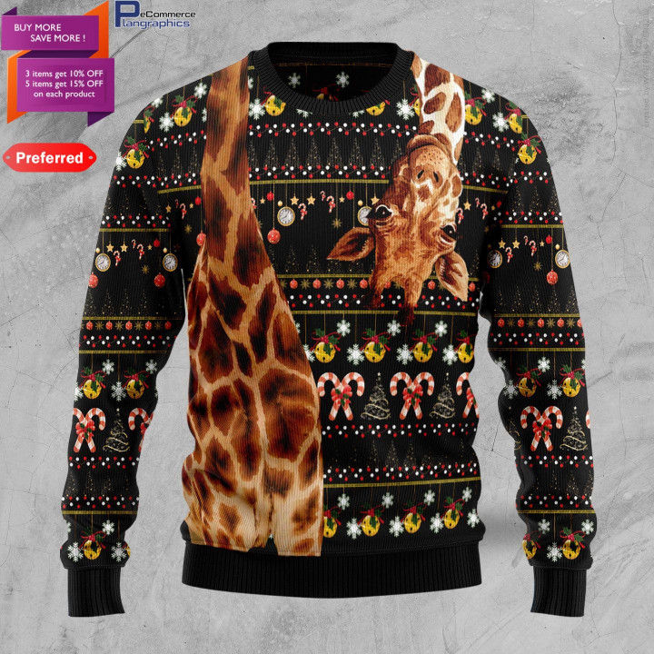 Giraffe Funny For Unisex Ugly Christmas Sweater, All Over Print Sweatshirt