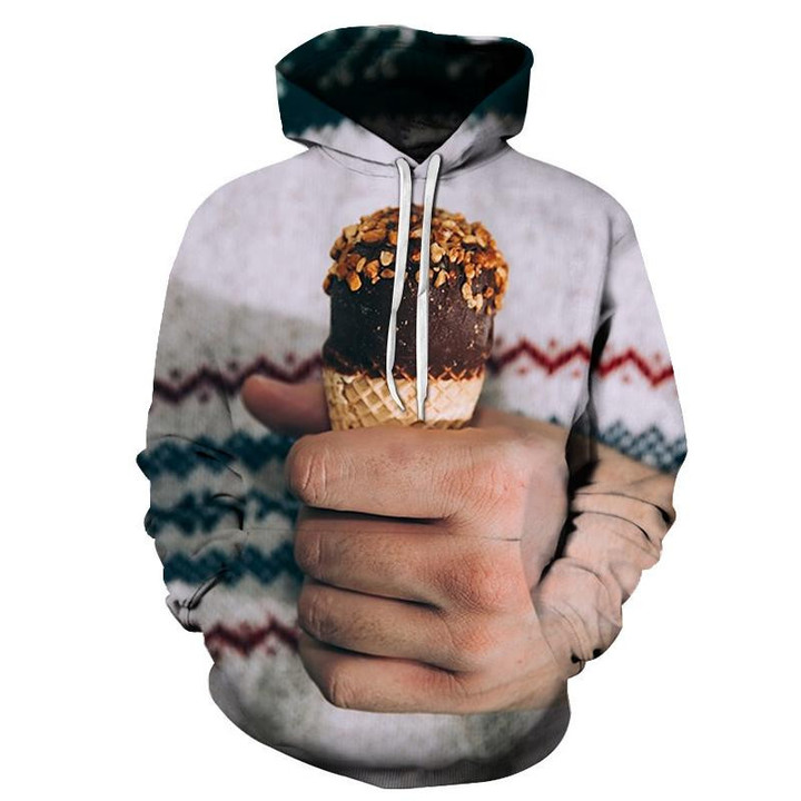 Choco-Cone For Unisex 3D All Over Print Hoodie, Zip-up Hoodie