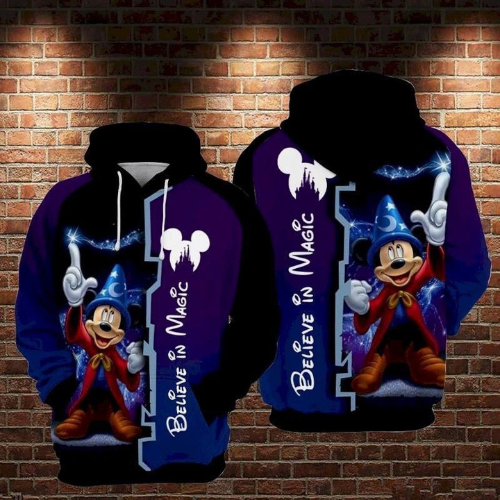 Mickey Minnie Wizard Halloween Theme Believe In Magic 3D All Over Print Hoodie, Zip Up Hoodie