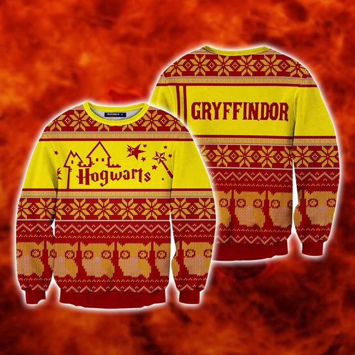 Gryffindor Harry Potter For Unisex Ugly Christmas Sweater, All Over Print Sweatshirt
