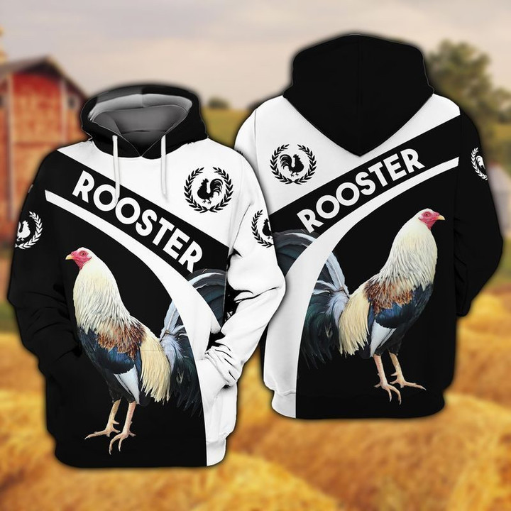 Rooster 3D All Over Print Hoodie, Zip-up Hoodie