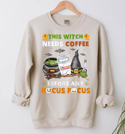 This Witch Needs Coffee Before Any Hocus Pocus Shirt Happy Halloween Shirt Pumpkin Spooky Shirt Basic Witch Halloween Shirt Fall Shirt