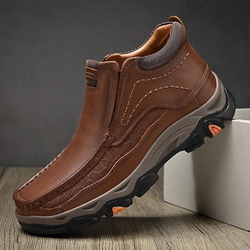 Dwight - Men Leather High Shoes With Supportive Orthopedic Soles