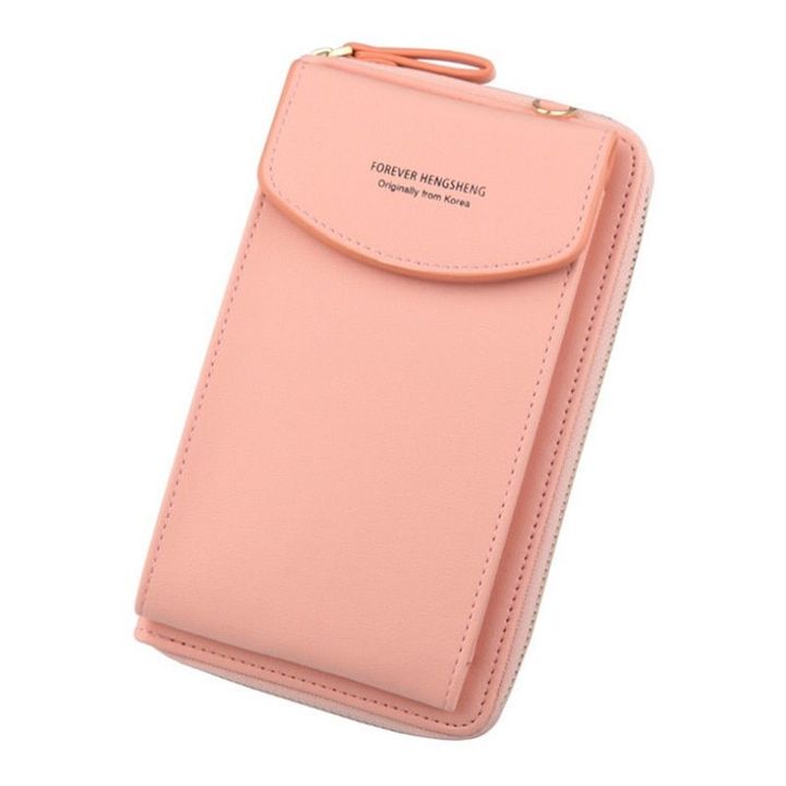 2021 Women Wallet Shoulder Mini Leather Bags Straps Mobile Phone Big Card Holders Wallet Handbag Money Pockets Girls Small Bags