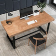 Modern Computer desk office table working table bedroom study table Iron frame solid wood countertop 120X60X75cm