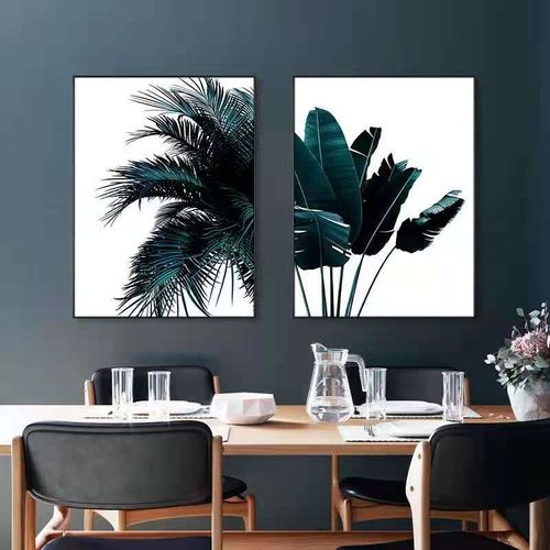 Modern Living Room Green Plant Decoration Painting Banana Leaf Mural Bedroom Bedside Canvas Painting Print