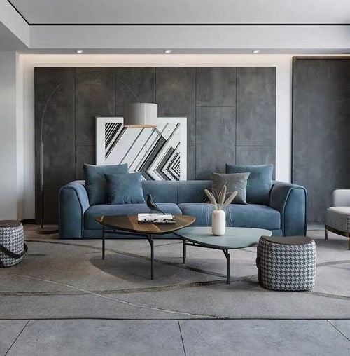 Modern minimalist fabric sofa minimalist style Nordic ins net red four-person latex living room sofa customization