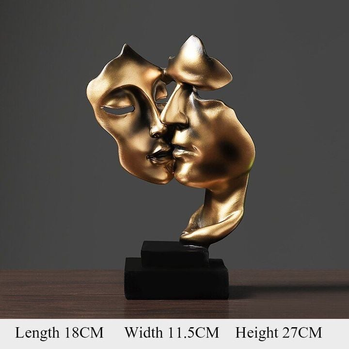 Nordic Decoration Home Modern Resin Statue Golden Abstract Character Home Decor Statue and Sculpture Figures Desktop Ornaments