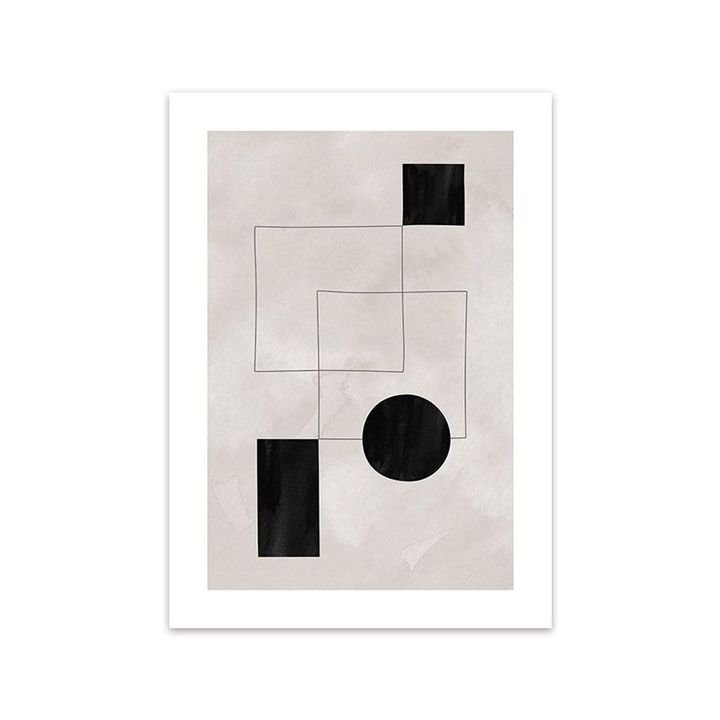 Modern Abstract Geometric Wall Art Canvas Painting Black White Poster Print Pictures Scandinavian Style Living Room Home Decor