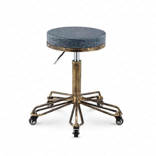 European Beauty Stool Retro Wrought Iron Personality Hairdressing Work Stool Nail Salon Barber Chair Lift Slewing Stool Pulley
