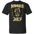 Kings Are Born In July Birthday T-Shirt Amazing Lion Face-Bounce Tee