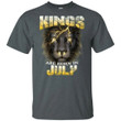 Kings Are Born In July Birthday T-Shirt Amazing Lion Face-Bounce Tee