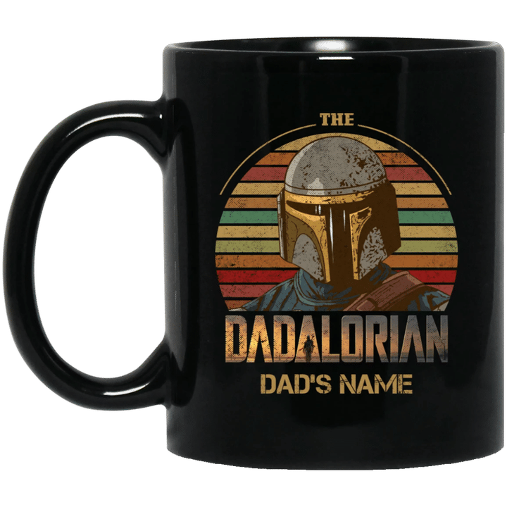 The Dadalorian Mandalorian Dad Custom Name Mug Vintage Style MT05-Bounce Tee