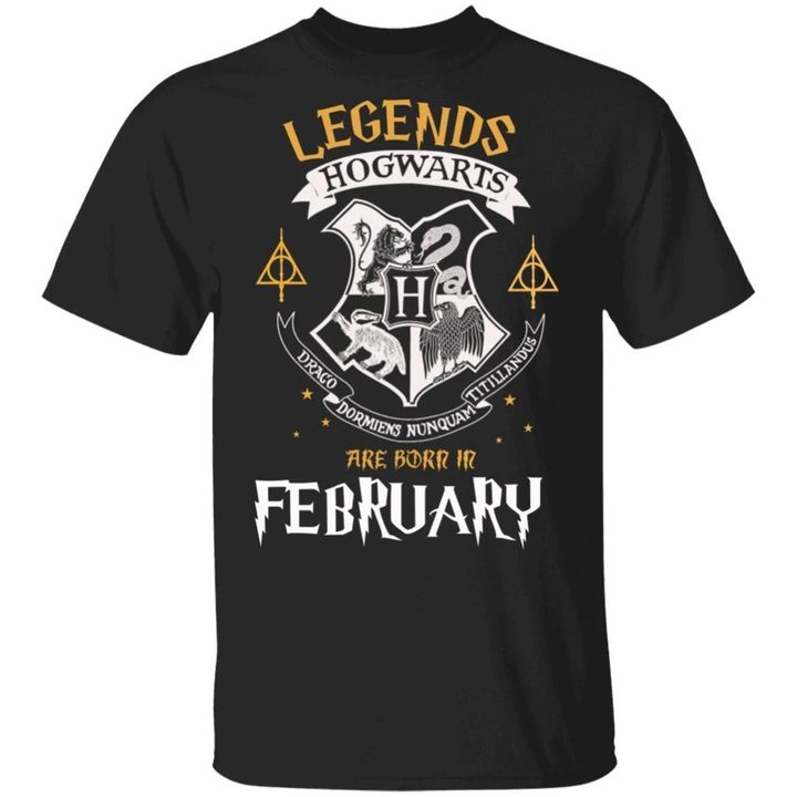Legends Are Born In February Hogwarts T-shirt Harry Potter Birthday Tee MT01-Bounce Tee