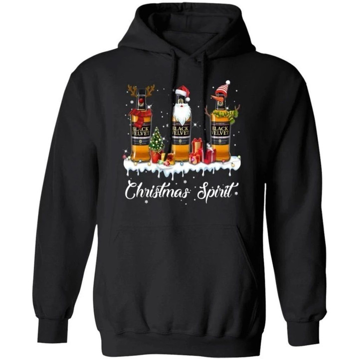 Christmas Spirit Black Velvet Hoodie Whisky In The Snow Hoodie Funny Xmas Gift VA10-Bounce Tee