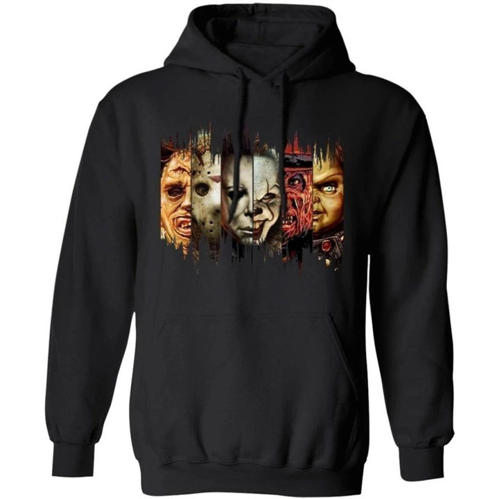 Horror Movies Characters Faces Shirt Cool Halloween Gift TT09-Bounce Tee