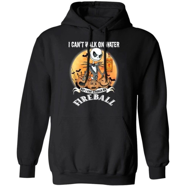 I Can't Walk On Water I Can Stagger On Fireball Jack Skellington Shirt VA09-Bounce Tee