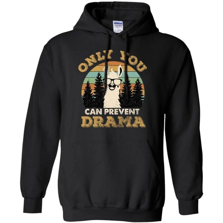 Only You Can Prevent Drama Llama Camping Hoodie PT08-Bounce Tee