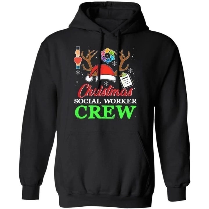 Christmas Hoodie Social Worker Crew Reindeer Sweater Xmas Gift Shirt MT10-Bounce Tee