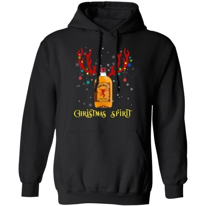 Fireball Reindeer Whisky Christmas Spirit Hoodie Funny Xmas Gift HA10-Bounce Tee