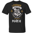 Legends Are Born In March Hogwarts T-shirt Harry Potter Birthday Tee MT01-Bounce Tee