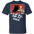 Saitama Hits Goku and Says Baka Shirt Mashup Dragon Ball and One Punch Man Tee-Bounce Tee
