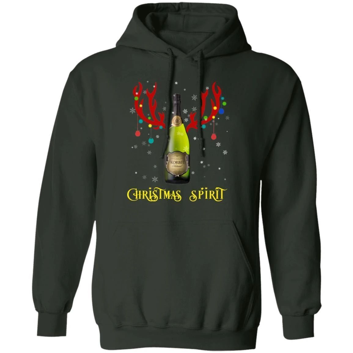 Korbel Reindeer Christmas Spirit Brandy Hoodie Funny Xmas Gift Ha11 Forest Green / S Sweatshirts