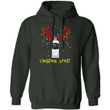 Reindeer Aviation Gin Christmas Spirit Hoodie Funny Xmas Gift Ha11 Forest Green / S Sweatshirts