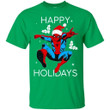 Spider-Man Costume Santa Happy Holidays Christmas T-Shirt Gift Idea-Bounce Tee