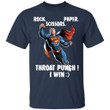 Superman Rock Paper Scissors Throat Punch I Win T-Shirt Funny Tee Gift-Bounce Tee