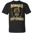 Kings Are Born In September Birthday T-Shirt Amazing Lion Face-Bounce Tee