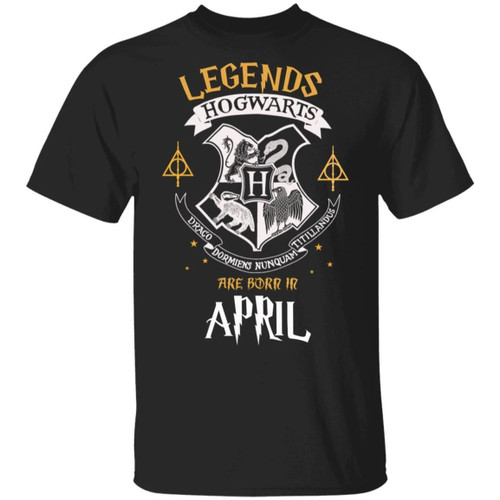 Legends Are Born In April Hogwarts T-shirt Harry Potter Birthday Tee