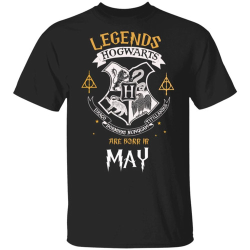 Legends Are Born In May Hogwarts T-shirt Harry Potter Birthday Tee