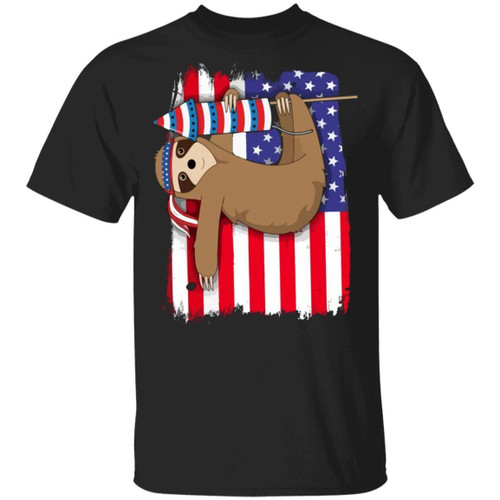 American Sloth 4th Of July T-shirt Patriot Tee