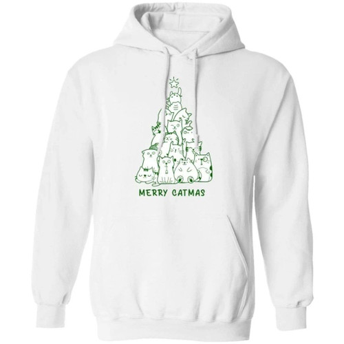 Merry Catmas Cat Christmas Tree Hoodie Gift For Cats Lovers