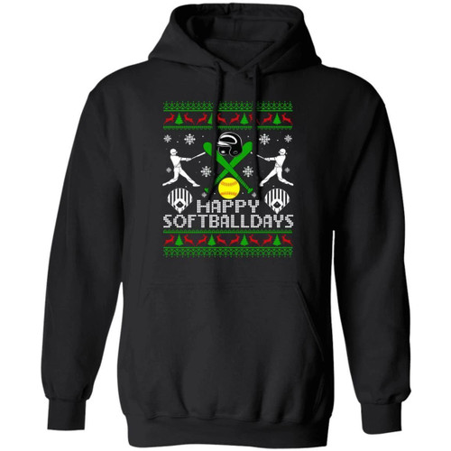 Happy Softball Days Hoodie Ugly Sweater Style Hoodie Sport Xmas Hoodie Cool Gift
