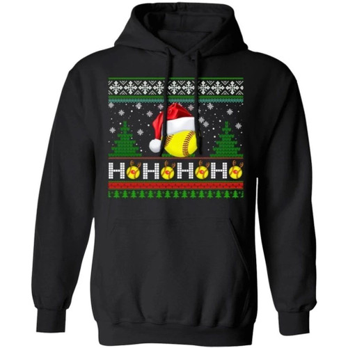 Ho Ho Ho Santa Softball Hoodie Sport Christmas Hoodie Xmas Gift Idea