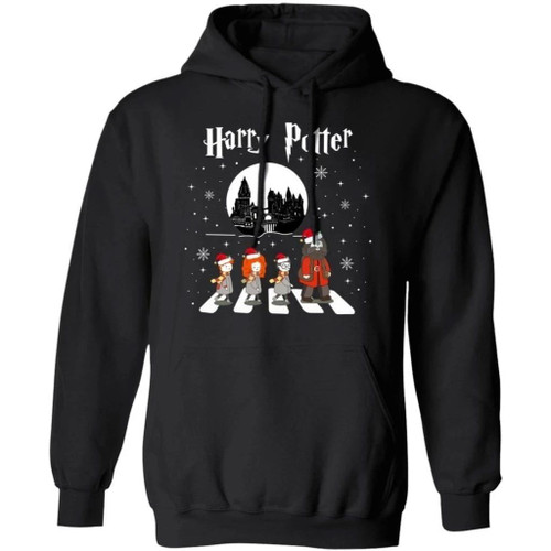 Harry Potter Ron Hermione Hagrid On Christmas Abbey Road Hoodie Cool Gift For Fans